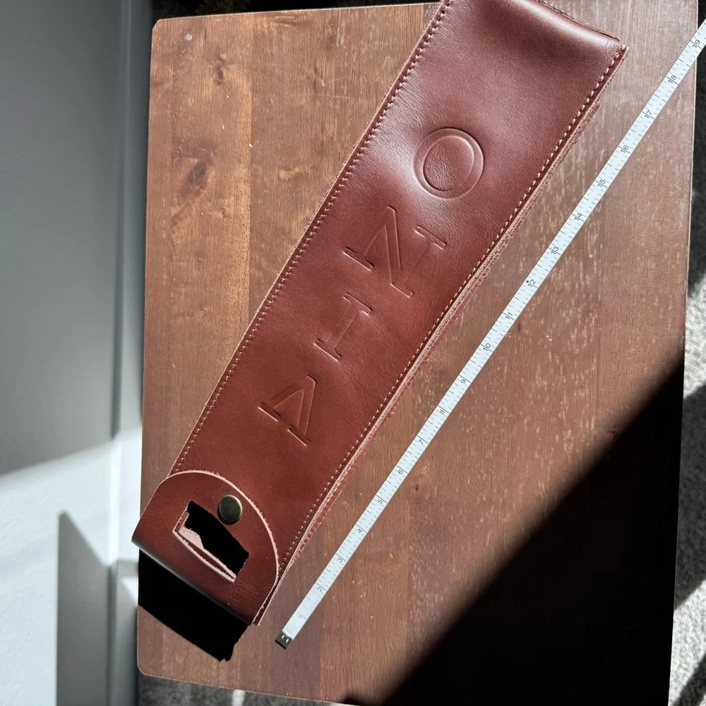 Old Angler Genuine Leather Wine Bottle Carrier VINO Tote Made in Italy